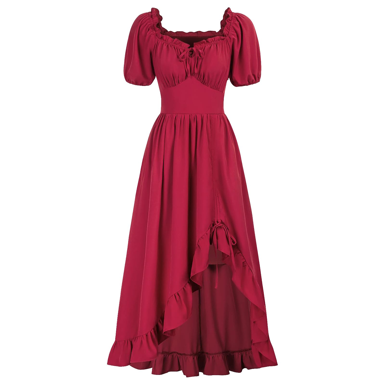 GOLDSTITCH Women's Victorian Dress Renaissance Medieval Corset Costume for Women, A-red