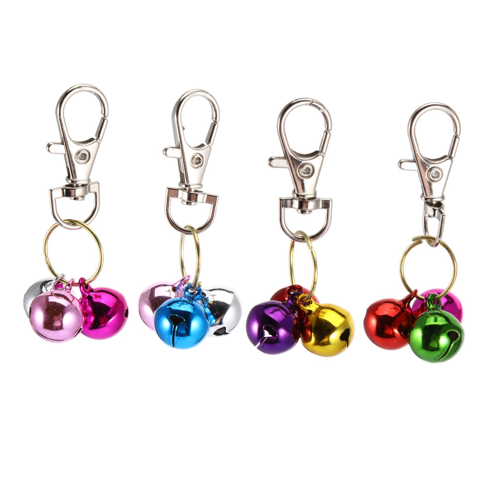 CIYODO Collar de perro, 4 unidades, campanas para mascotas, collares de gatito, collar de cachorro, collar de entrenamiento para gatos, llavero para mascotas, campanas separadas para perros, 6X3X3CM,