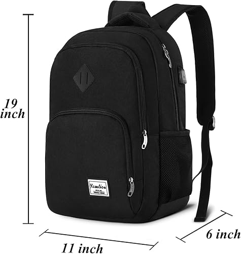 Miniatura 7 de Mochila para hombres, mujeres y adolescentes, para laptop de 15.6 pulgadas con puerto de carga USB, de negocios, trabajo, universidad, viajes