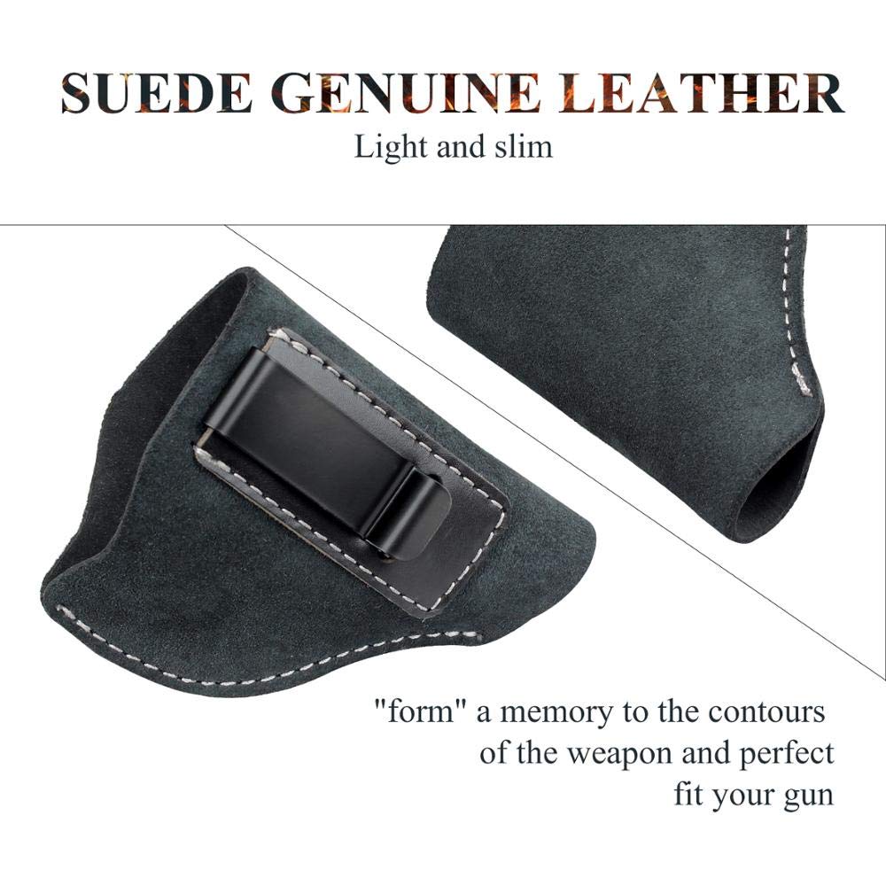 Fondina da caccia Vera pelle scamosciata Pistola per J Frame Revolver Taurus S&W Fondina IWB tattica nascosta cintura