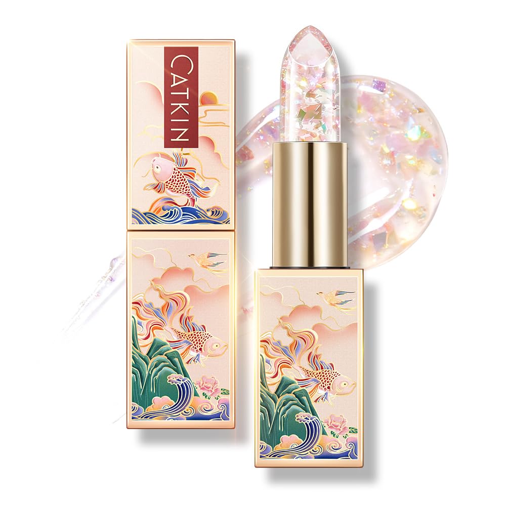 CATKIN Lip Balm Tinted Color Changing Lipstick Ultra Hydrating Lip Moistrurizer Lip Care with Vitamin E Nourishing For Cracked & Dry Lips 0.12 oz C04 Rainbow