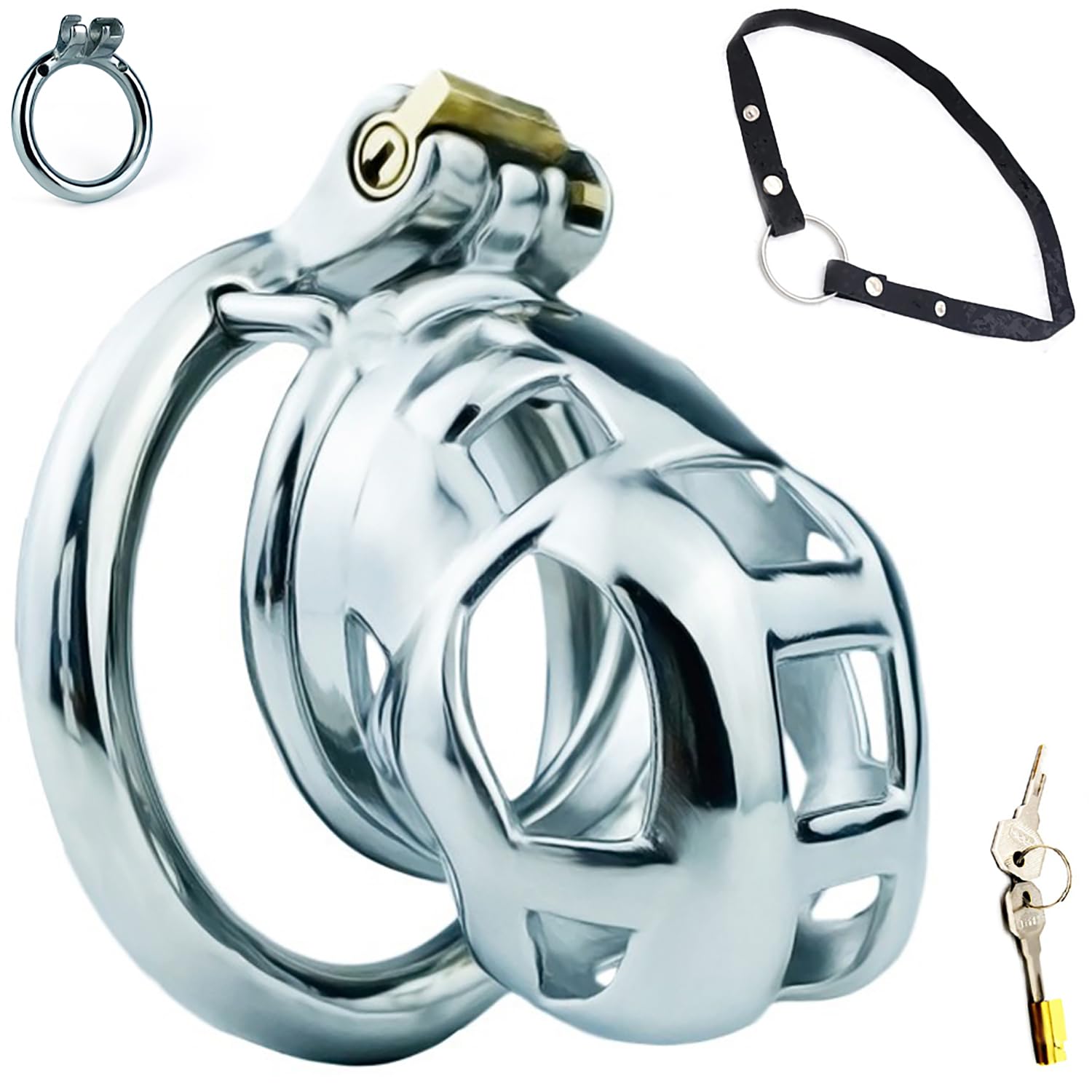 Silver/l, Suave y Transpirable Masculino Entrenamiento Corriendo Jaula de Protección, 40/45/50/55 Tarjeta Anillo Selección Cinturón Desgaste Correa Acero Inoxidable