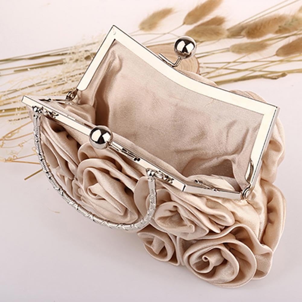 Amazon.com: HUFFA Women Silk Rose Flower Handbag Wedding Bridal