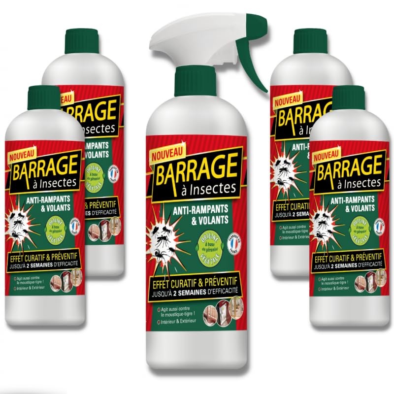Barrages aux insectes effet préventif immédiat toutes surfaces 5x1L
