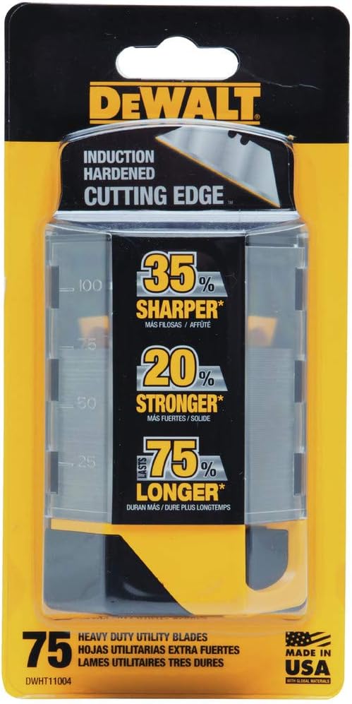 DEWALT Utility Blades, Heavy Duty, 75-Pack (DWHT11004L)