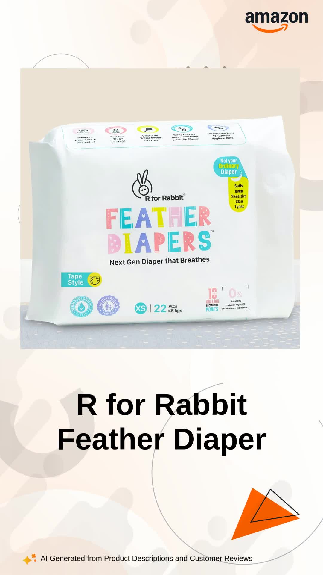 Order Rabbit Xl Diaper Watch R for Rabbit Feather Diaper on Amazon Live