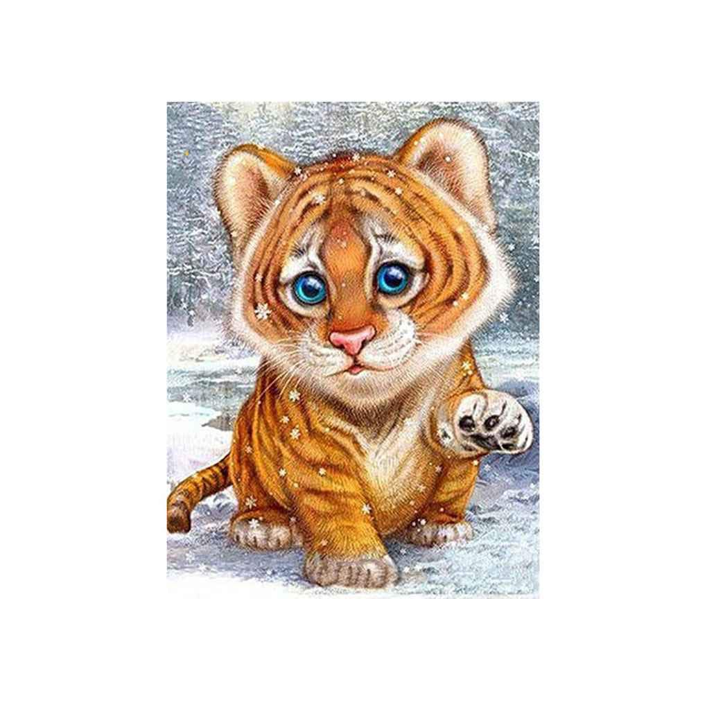 KBOLAE Cat Tiger Monkey Diamond Needlework DIY 5D Animal Rhinestone Painting Crystal Embroidery Home Office Cross Stitch, 8224DIY