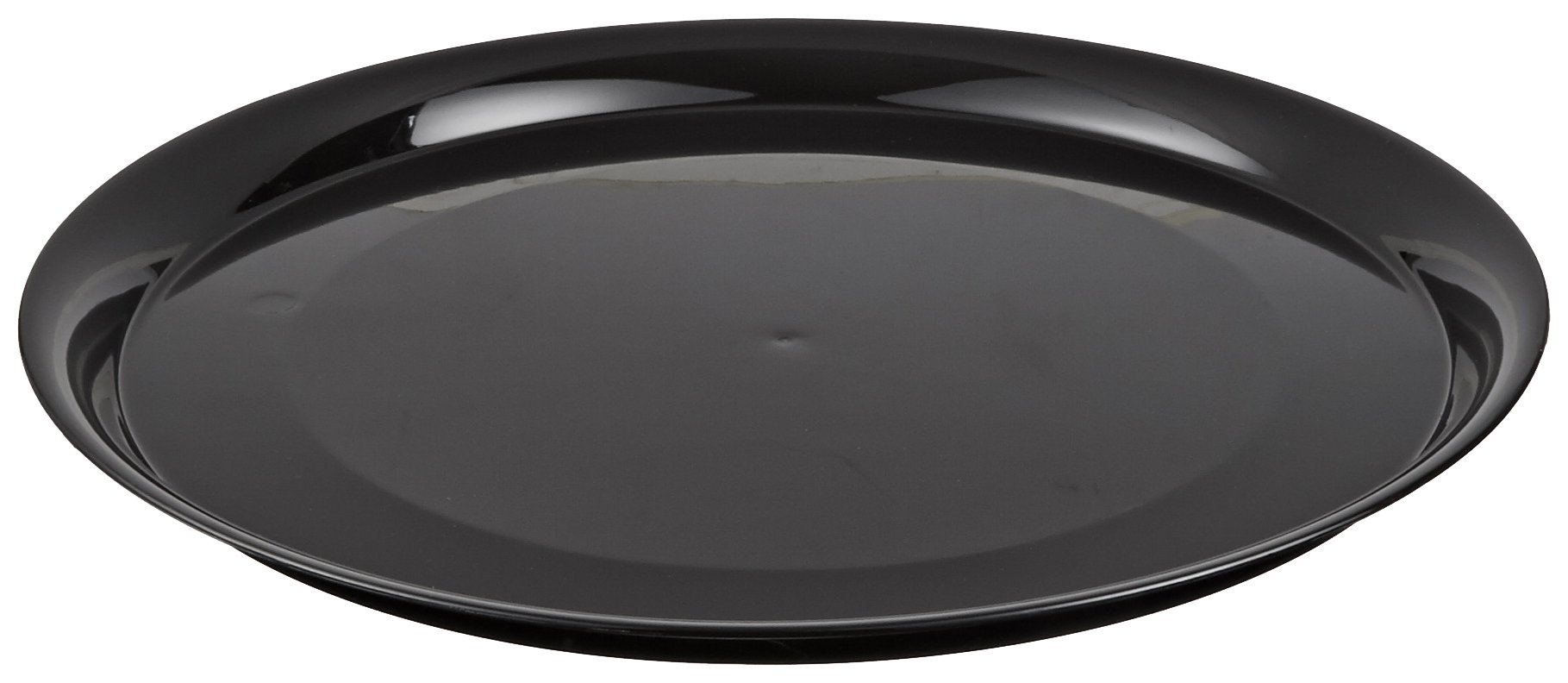 Jaque mate redonda de plástico de peso pesado catering bandeja con borde alto, diámetro de 14, Negro (25-Count)
