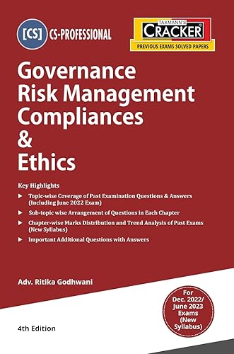 Taxmann's CRACKER for Governance Risk Management Compliances &amp; Ethics (Paper 1 | GRMCE) – Covering past exam questions (topic/sub-topic wise) &amp; detailed answers | CS Professional | Dec. 2022 Exam