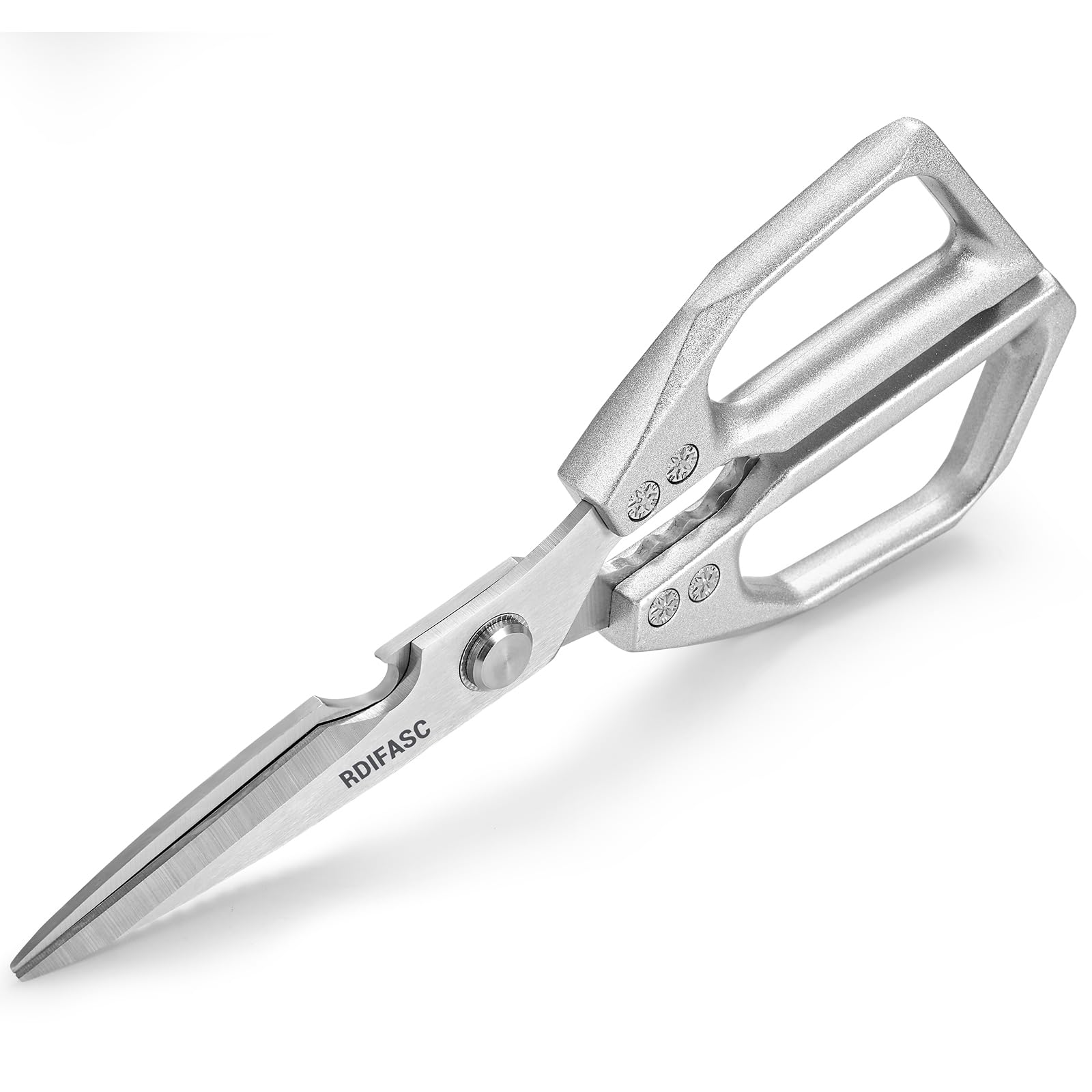 RDIFASC Kitchen Scissors,Premium Heavy Duty Kitchen Shears, Ultra Sharp Stainless Steel Food Scissor,Multi-function Kitchen Scissors for Food/Chicken/Poultry/Fish/Meat/Vegetables/Herbs, silver