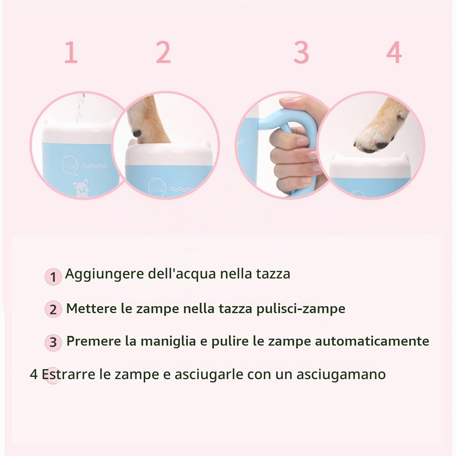 Pulitore automatico delle zampe tazza cane rondella del silicone spazzola piedi fangoso piede portatile per cani gatti