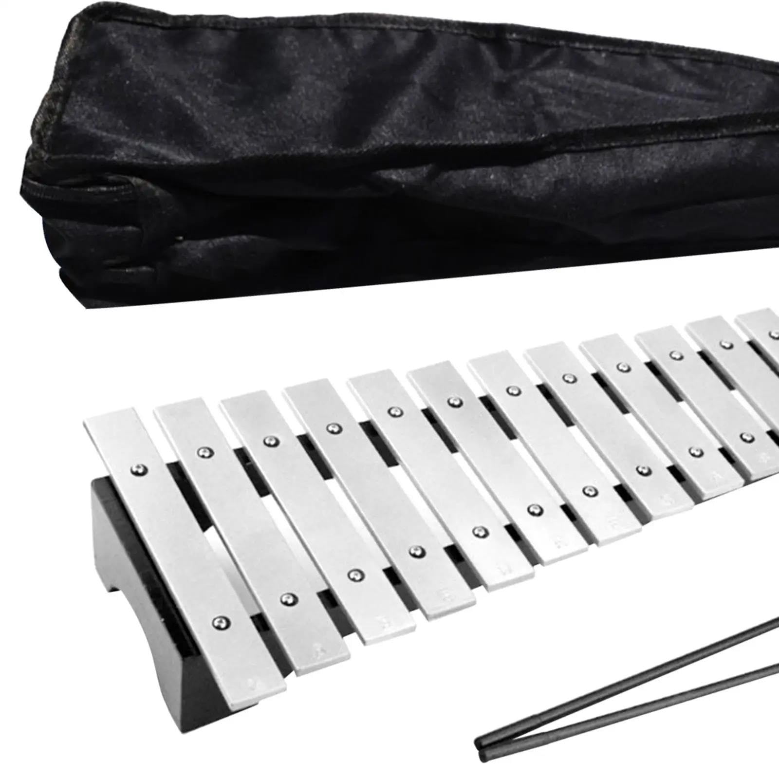 Kit profesional de percusión de xilófono Glockenspiel de 15 notas para principiantes entusiastas del jugador Carillón Instrumento Percusión