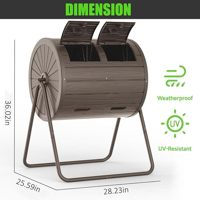 Compostera giratoria dual de 43 galones para exterior miniatura 3