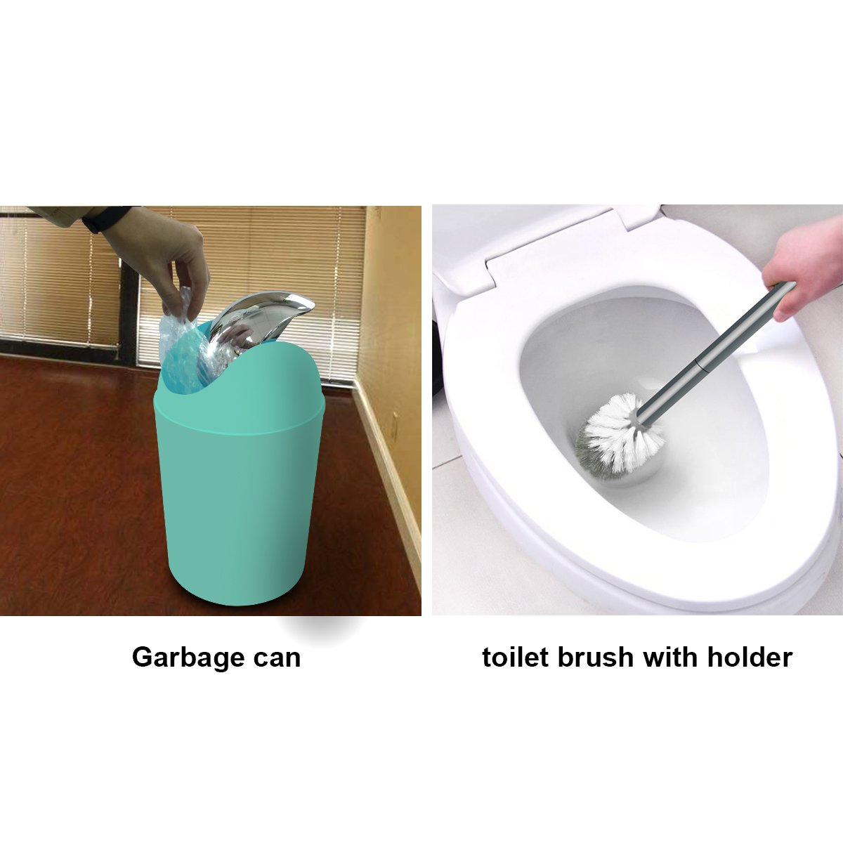Dracelo 6-Piece Bathroom Accessory Set with Toiletbrush Holder Dracelo 6-Piece Bathroom Accessory Set with Toiletbrush Holder