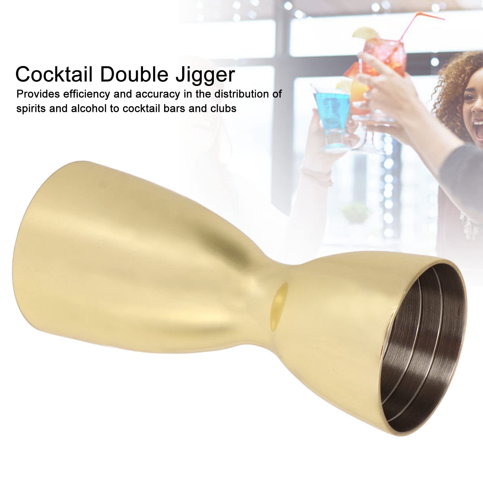 Jigger for Bartending, U Shaped Briout Double Cocktail Jigger Japanese Premium Food Grade 304 Stainless Steel Jigger 20ml 40ml with Measurements Markings Inside(Gold Plated)