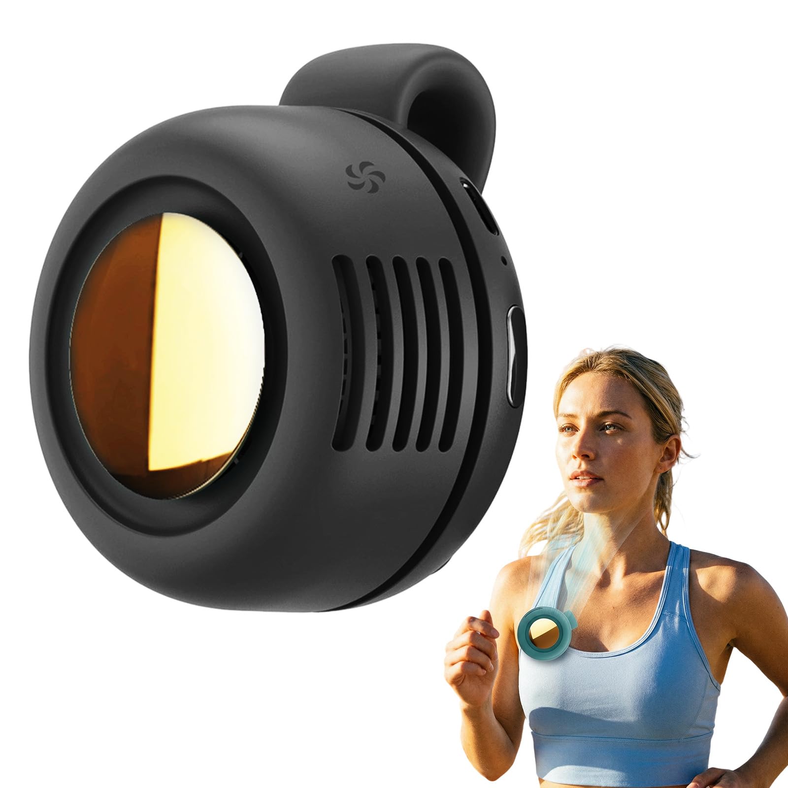 Silent Mini Bladeless Fan, 2026 New Clip On Fan for Clothes with 3 Fan Speeds, 360° Rotating Portable Silent Mini Bladeless Electric Fan, Rechargeable Clip-On Hands-Free Fans for Outdoor (Black)