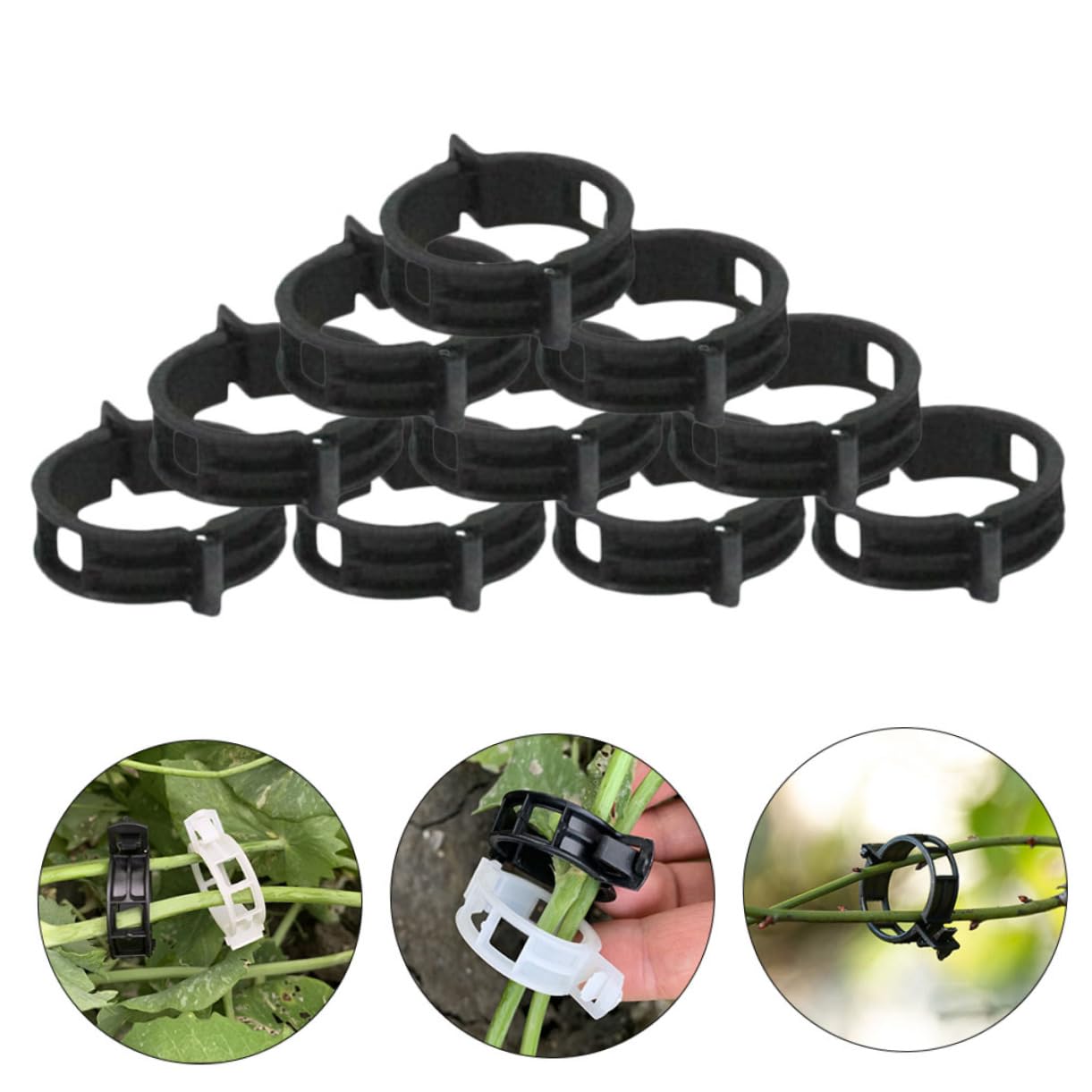 Toyvian 500stücke Pflanzenclips Für Tomaten Pflanzenstützen Material Für Garten Und Balkon Wiederverwendbar Flexibel Und Leicht Schwarz