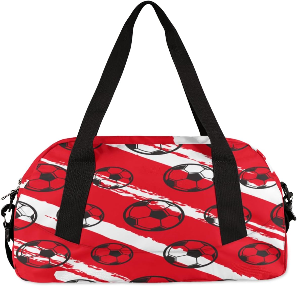 Personalized Cartoon Soccer Sport Duffel Bag Custom Name Kids Gym Bags Carry On Travel Bag Weekender Overnight Bag for Boys Girls Teens