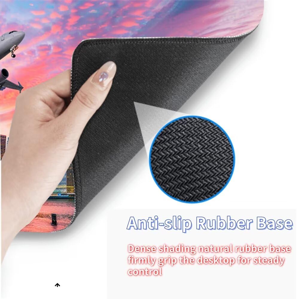 Rosa Tappetino Mouse Gaming XXL 1600x800x3mm Tappetino Scrivania Esteso con Bordi Cuciti Tappeto Scrivania Antiscivolo Migliora precisione e velocità, per Tablet e PC Accessori Scrivania Aereo H2-458