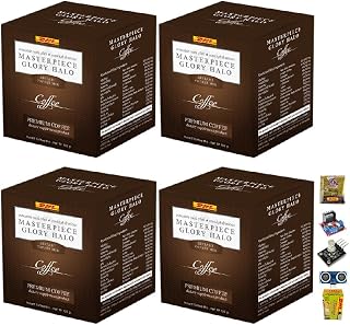 GLORYHALO Instant Coffee Mix Healthy 19 in 1 Vegan Roasted Snack Delicious Mellow Intense 150 grams (10 Sachets) (of 4) By Beautygoodshop [Get Free For You Beauty Gifts]