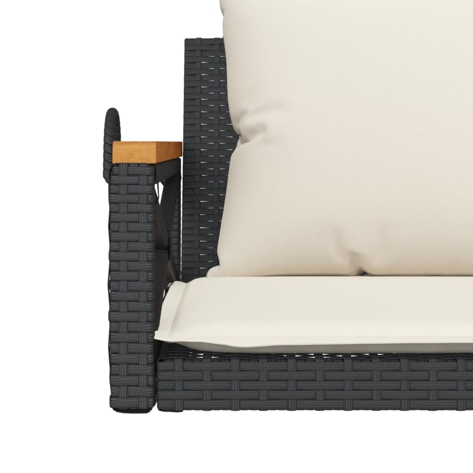 Schaukelbank mit Kissen | PE-Rattan | Bequemes Sitzen | Hängebank | Schwarz Model368155
