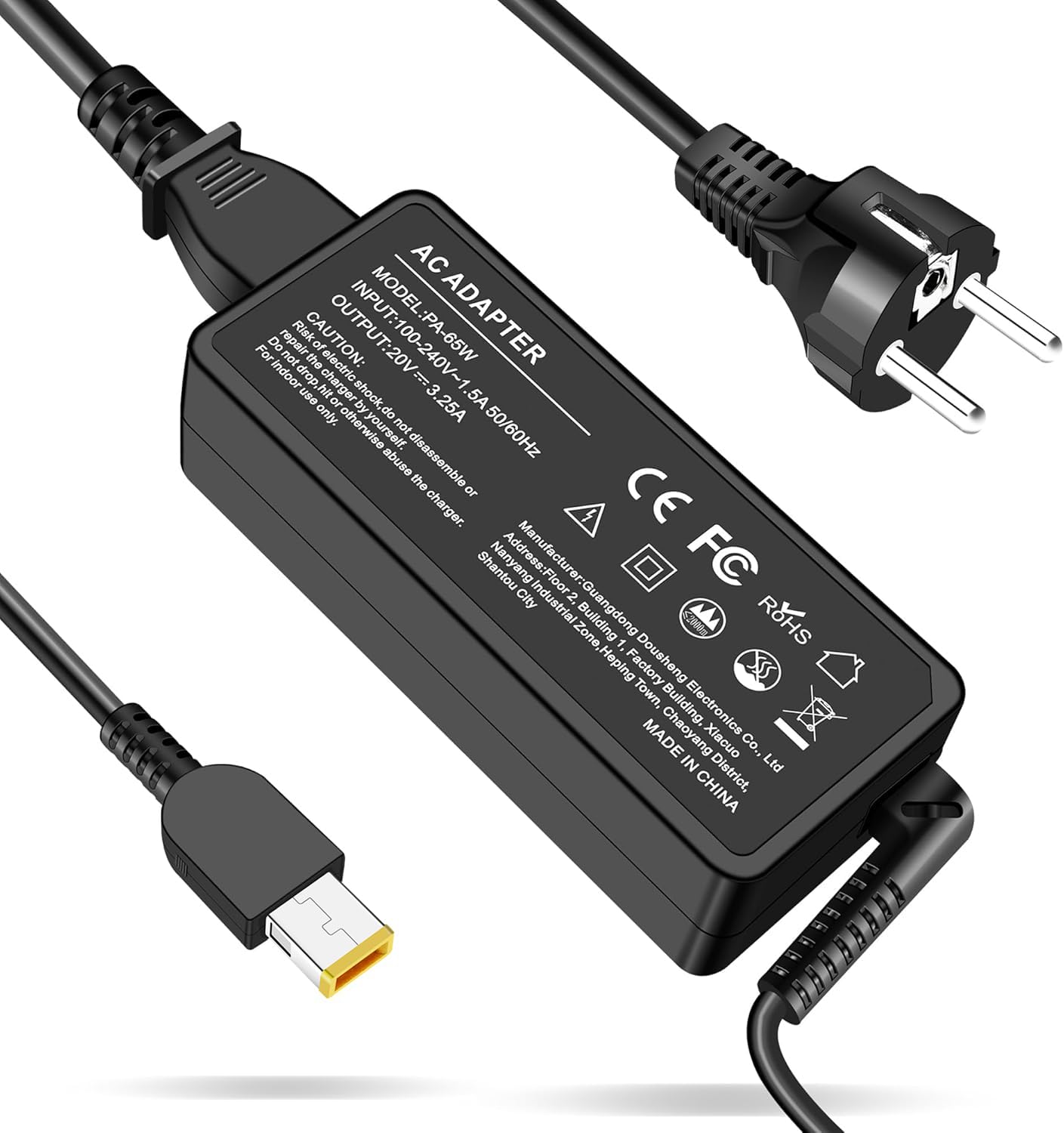 65W Caricatore per Lenovo G40 G50 70 80 Thinkpad T470 T470S T460 T460S T450 T440 T560 E540 E560 E570 L440 L450 IdeaPad Yoga 11S X240 X250 ADLX65NLC3A ADLX65NLC2A Alimentatore