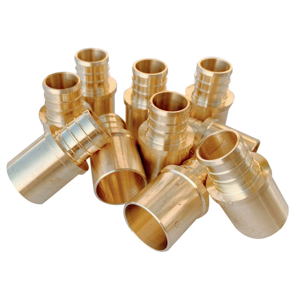 (Pack of 10) EFIELD Barb Crimp Pex 3/4" x 3/4" Male Sweat Copper Adapter (Inside Copper Tube) Brass Fittings., ASTM F1807
