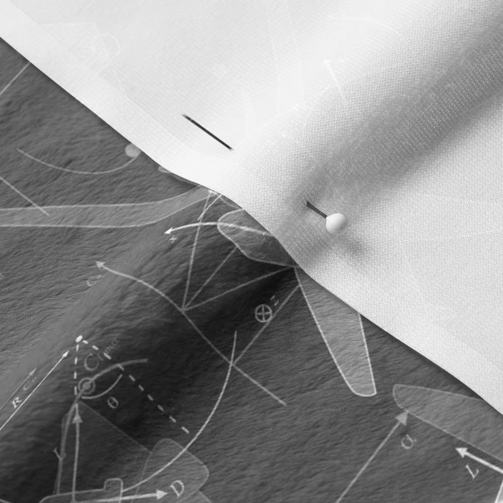 Spoonflower Fabric - Gray Airplane Nerd Geek Pilot Printed on Minky Fabric by The Yard - Sewing Baby Blankets Quilt Backing Plush