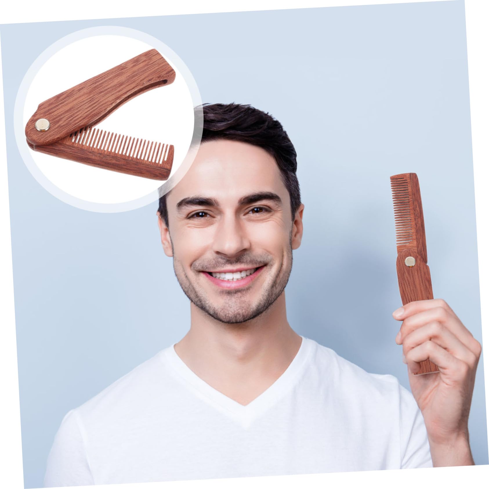 Beavorty 3piezas Peine De Madera Plegable Para y Cabello Accesorio Portátil De Peine De Bolsillo Para Estilizar y Limpiar El Cabello Herramienta Multifuncional Para Hombres