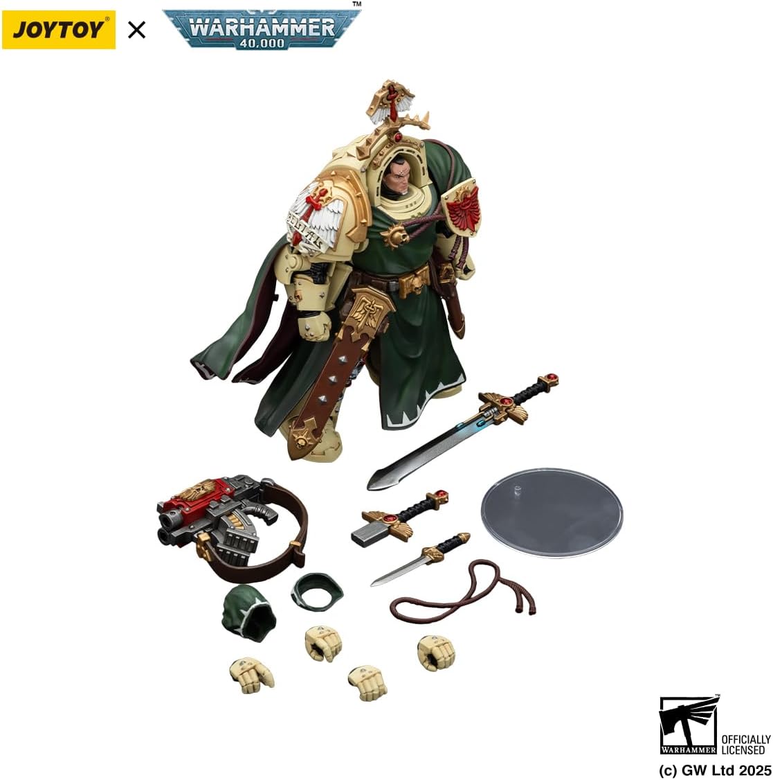 JOYTOY Action Figures Warhammer 40K 5.6inch Dark Angels Belial, Grand Master of The Deathwing with The Sword of Silence and Storm Bolter 1/18 Movable Model Collectible Figurine 15+