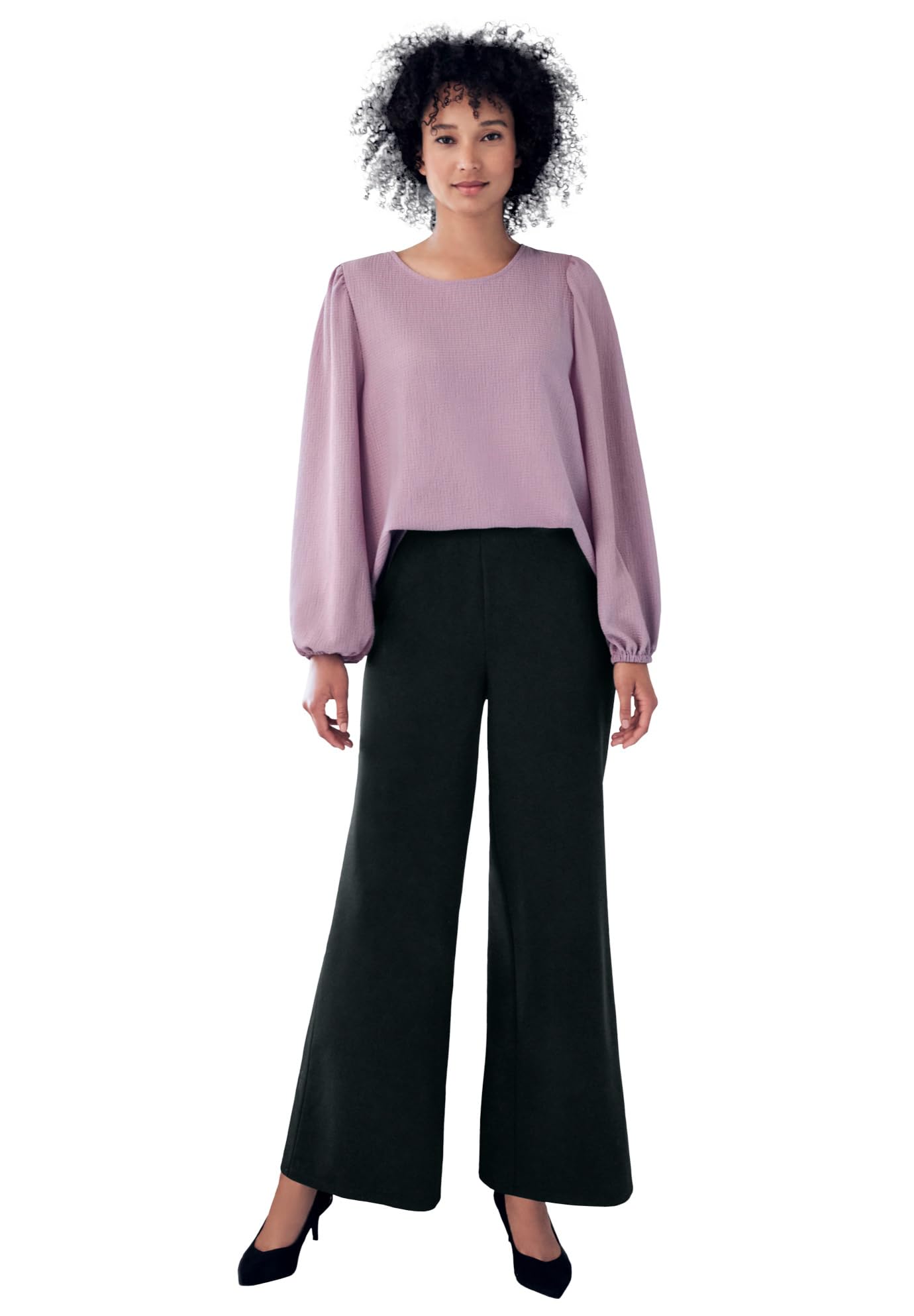 ellos Plus Size Wide Leg Soft Pants