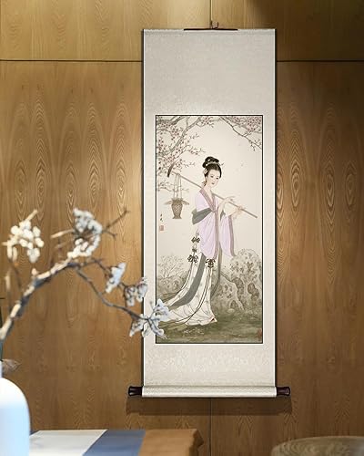 Orientalische Kunst Wand hängende Malerei, klassische asiatische Wanddekoration Malerei, Seidenrollenmalerei, daiyutu, symbolisiert alte chinesische Malerei