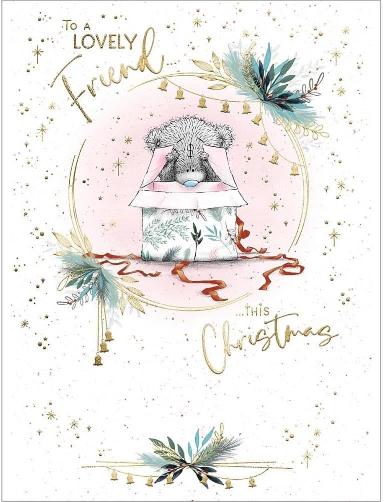 Me To You Tatty Teddy Christmas Card To A Lovely Friend 5x7ins - Official Collection
