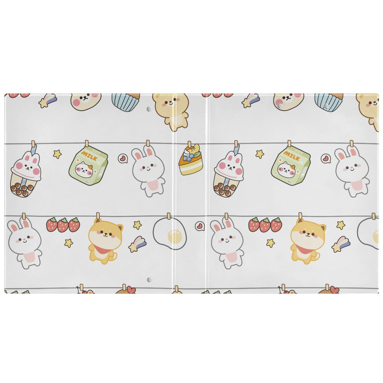 Qilmy Cartoon Animals 3 Ring Binder A4 Letter Size 1.5 Inch