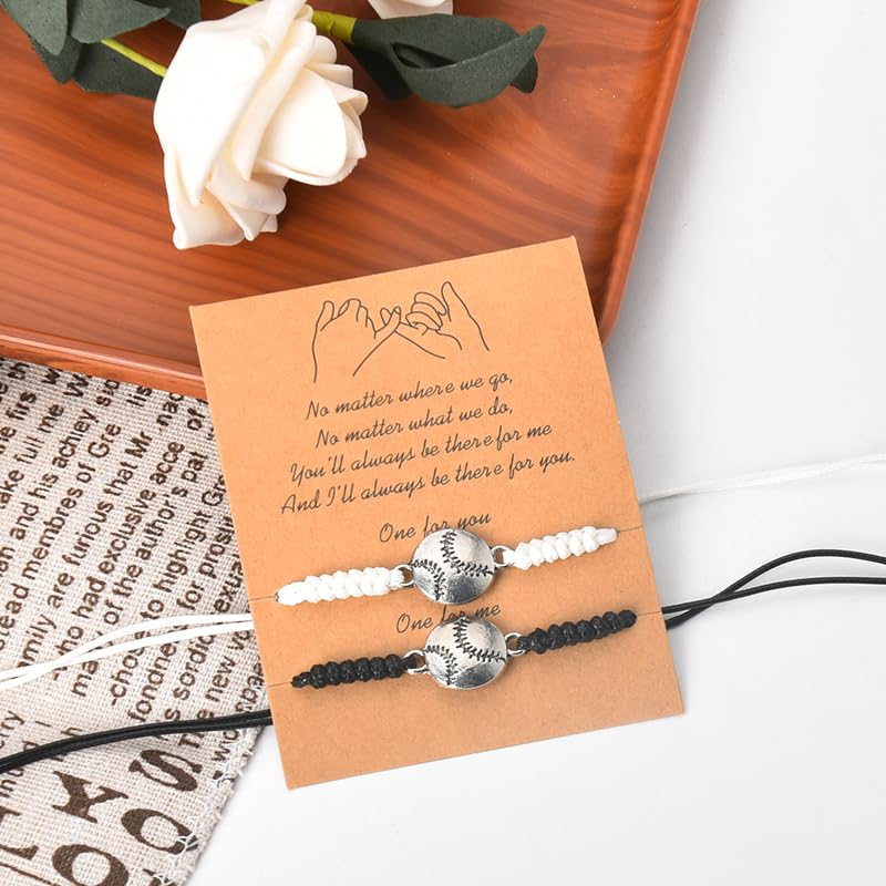 Tennis Ball Bracelets for 2 Matching Couple Bracelets for Husband Boyfriend Best Friend Birthday Christmas Gifts for Friend Son Girlfriend Wedding Anniversary Present for Wife Husband Couple