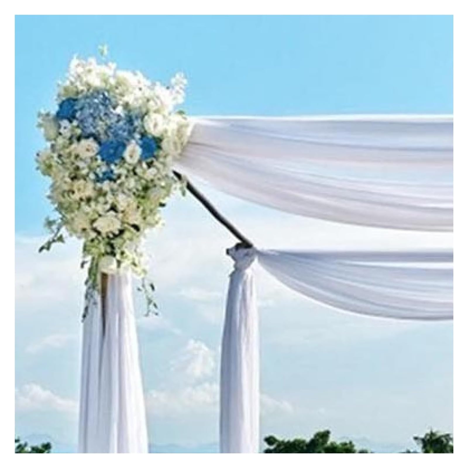 Décoration de mariage, rideaux en mousseline de soie for arc de mariage, décor de fond de photographie, décor de mariage, maison, jardin, fête d'anniversaire, décoration murale suspendue(Light Pink)