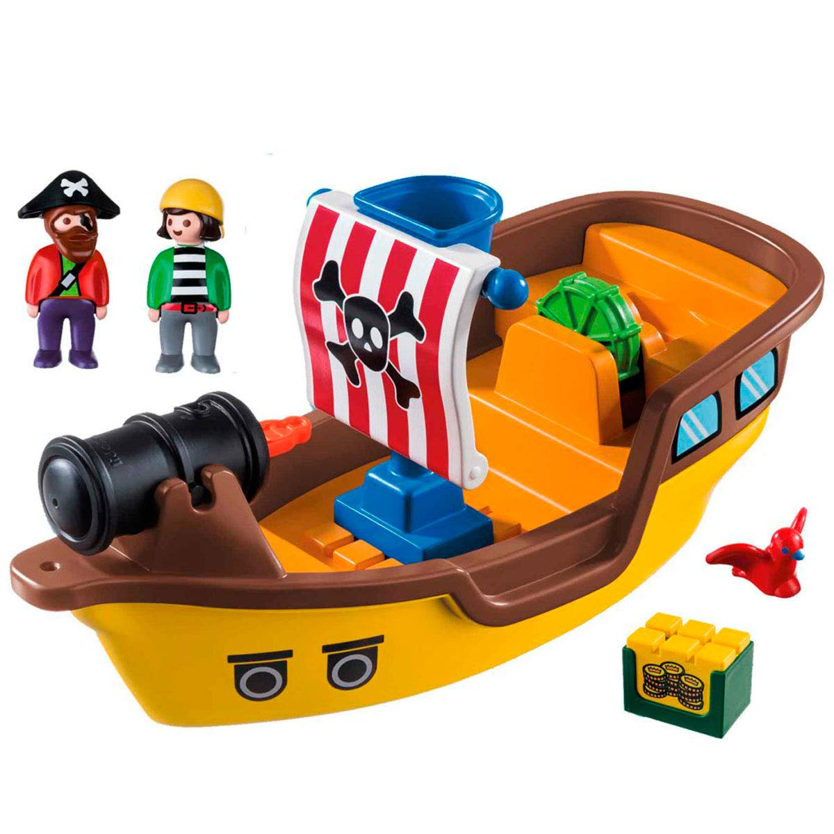PLAYMOBIL 1.2.3 9118 Nave dei Pirati per Bambini dai 36 Mesi