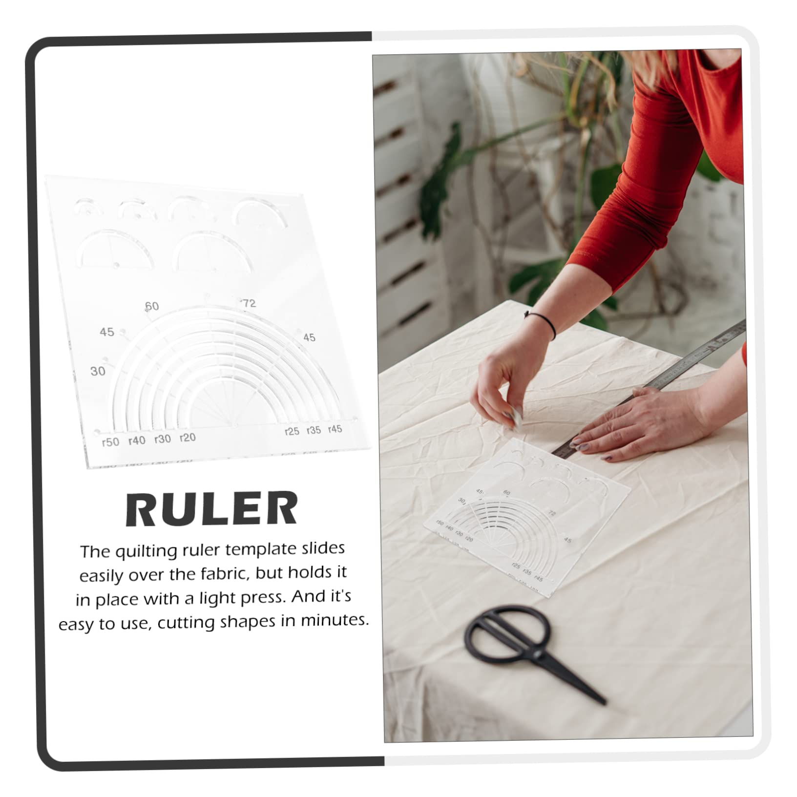 4piezas Regla Acrílica Para Acolchado Plantilla Multifuncional Para Cortar y Patchwork Para Principiantes y Manualidades