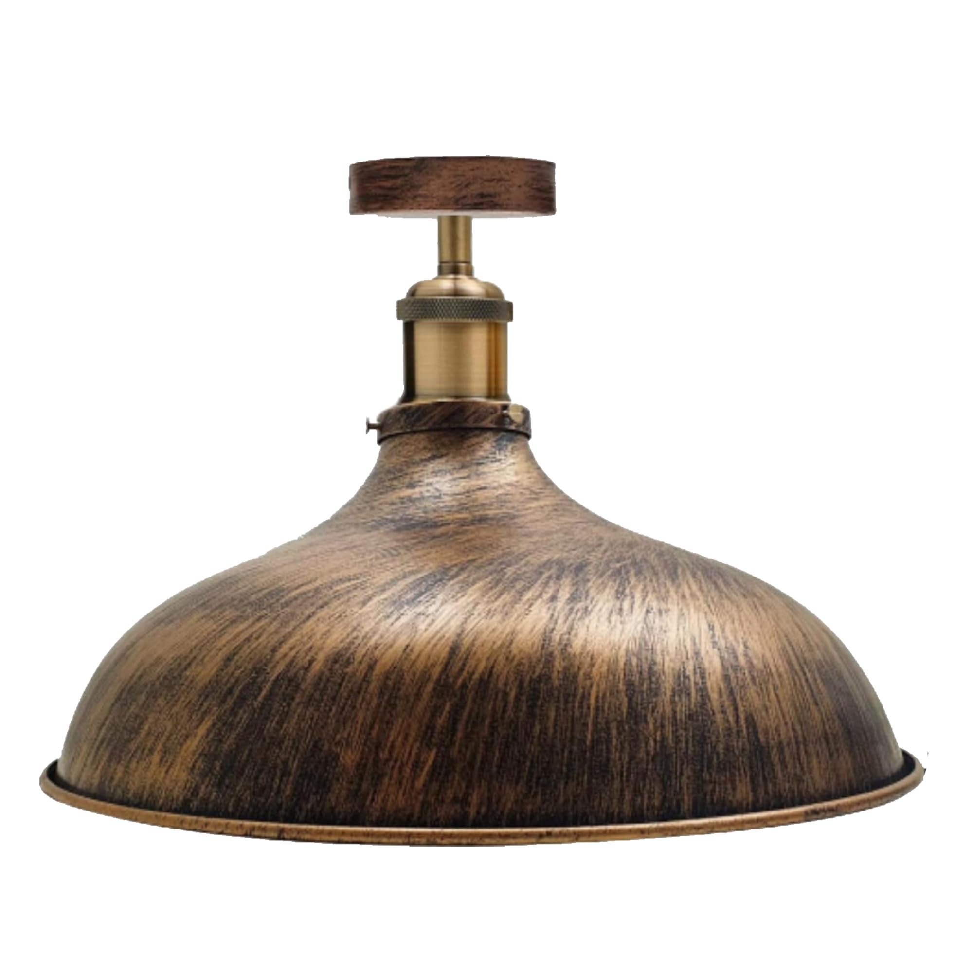 Dc Voltage Brushed Copper 36Cm Brushed Copper Ceiling Light Shade 36Cm Curved Dome Semi Flush E27