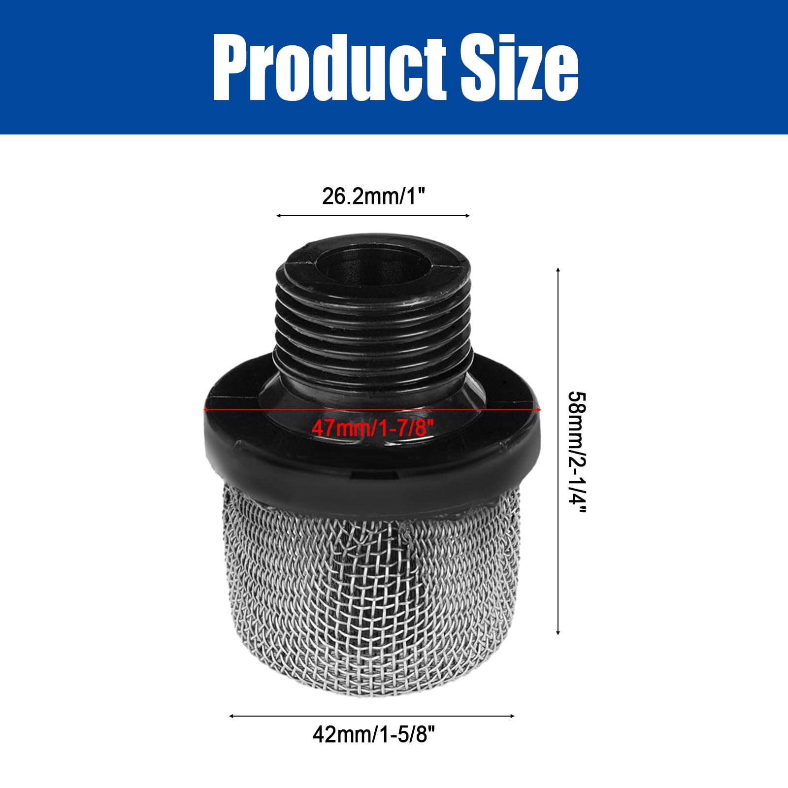 ZLIANGQ Filtre D'entrée D'aspiration De 1,9 Cm Pour Pulvérisateurs De Peinture Sans Air Magnum X5/LTS15, X7/LTS17, ProX7/ProX17, ProX9/ProX19