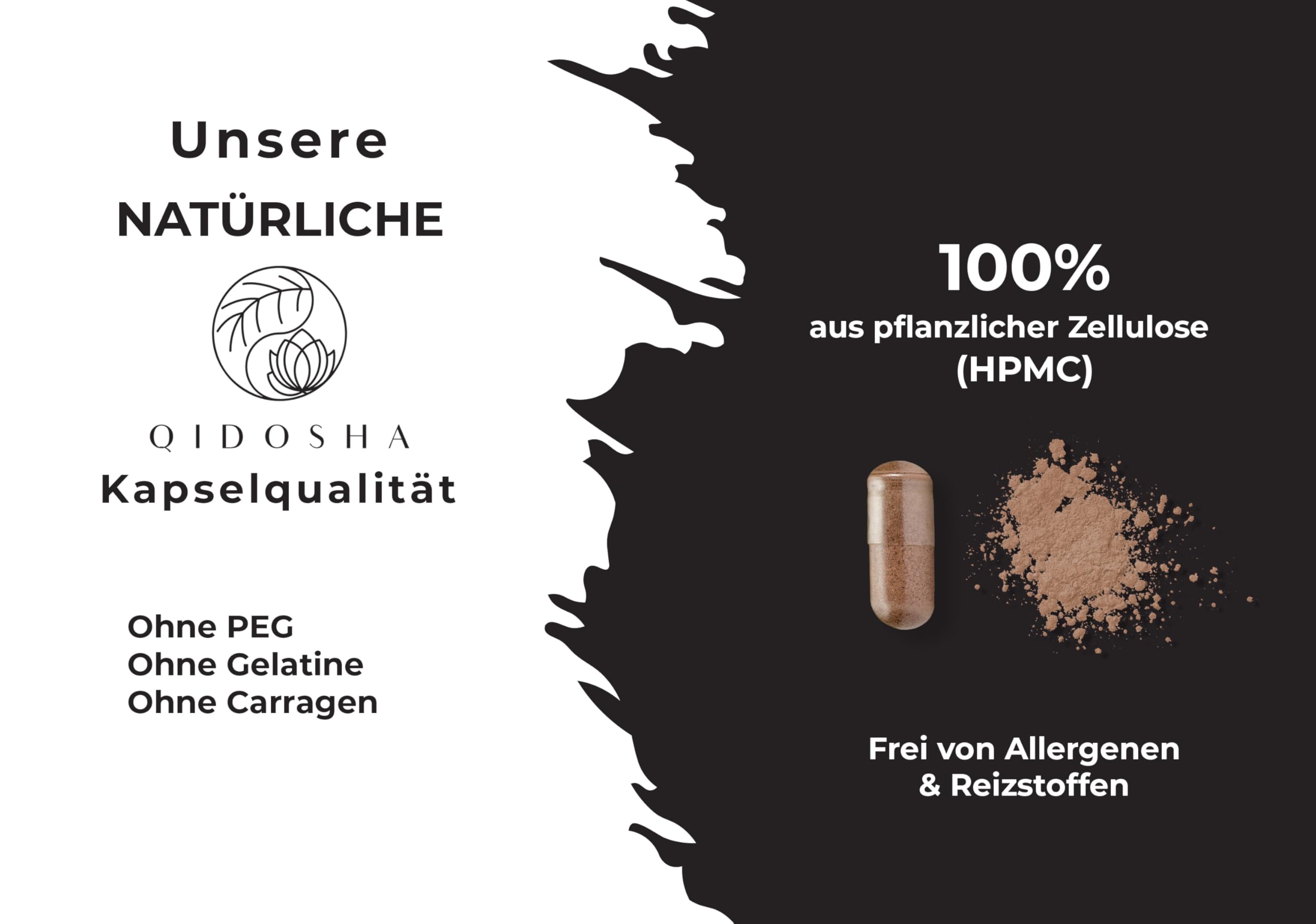 QIDOSHA® Schwarzer Knoblauch Extrakt hochdosiert, 180 Kapseln im Apothekerglas, 600mg je Kapsel, darunter 0,6 mg S-Allyl-Cystein (SAC), deutsche Fertigung, jede Charge laborgeprüft