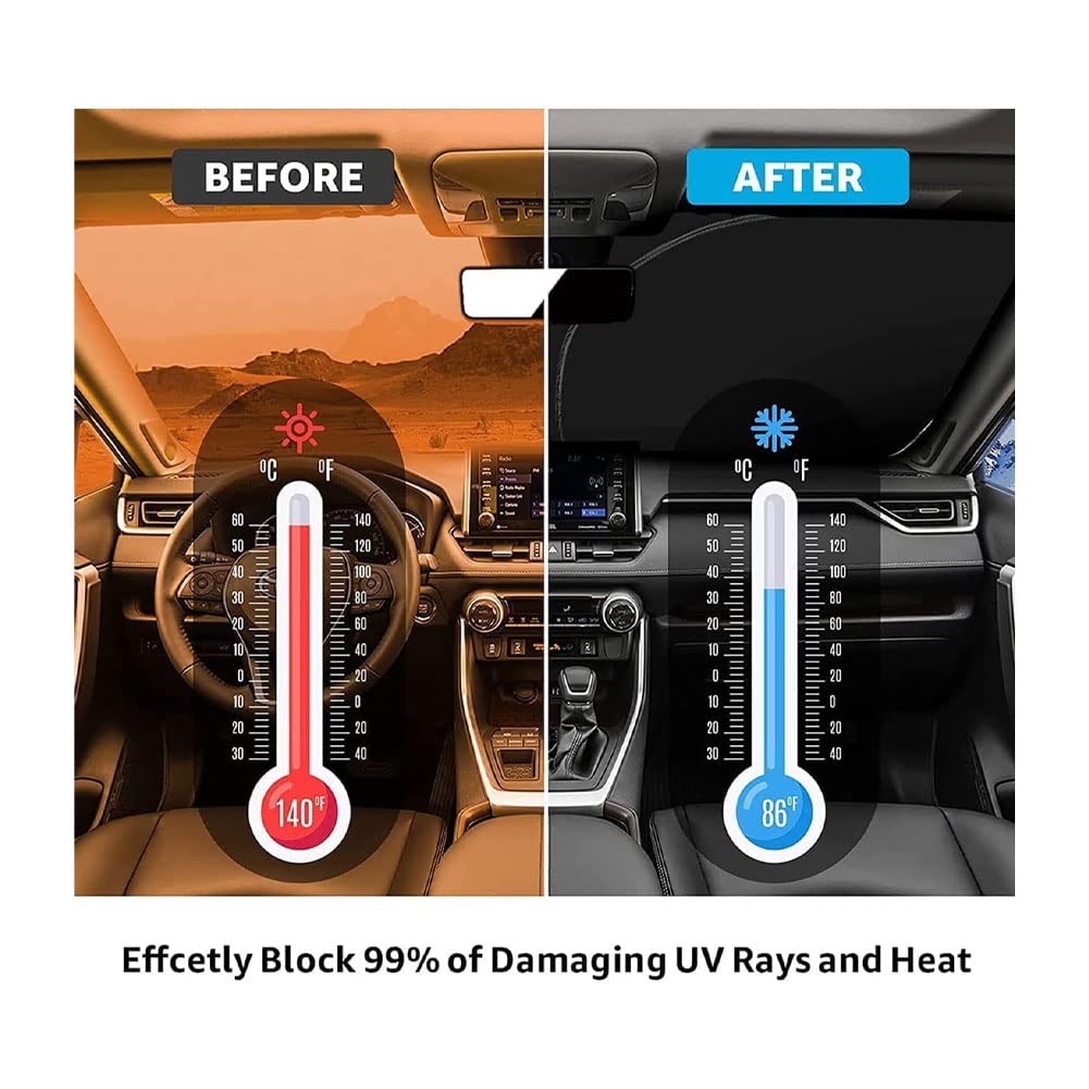 Auto Frontscheibe Sonnenblende für Hyundai Elantra 2010-2016, Faltbar Sonnenschutz Atmungsaktives UV Schutz Schutz Autozubehör,A/Black