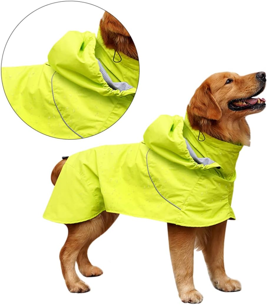 High Collar Nylon Dog Rain Coat Adjustable Pet Rain Jacket for Dogs Creative Rainwear to Keep Pets Dry and Comfortable Wet Weather