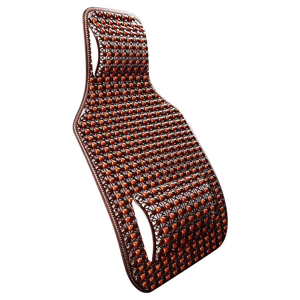 Coussin de siège de massage en perles de bois jaune pour auto - 8