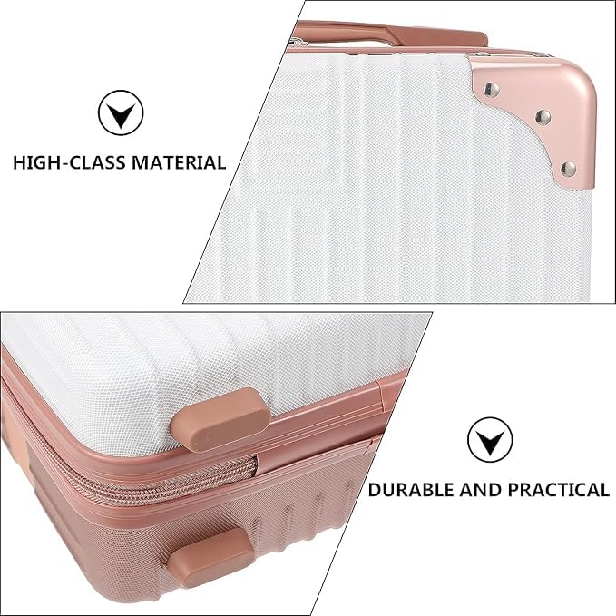 Image of Proxin Cosmetic Bag Case Travel Hand Luggage Small Portable Carrying Suitcase Makeup Case for Women Organizer Box Vanity Mini Suitcase (Rose Gold)