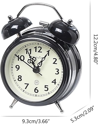 Miniatura 2 de Reloj despertador digital, reloj despertador retro ruidoso, doble campana, funciona con pilas, adorno para el hogar, aula, decoración de sala de
