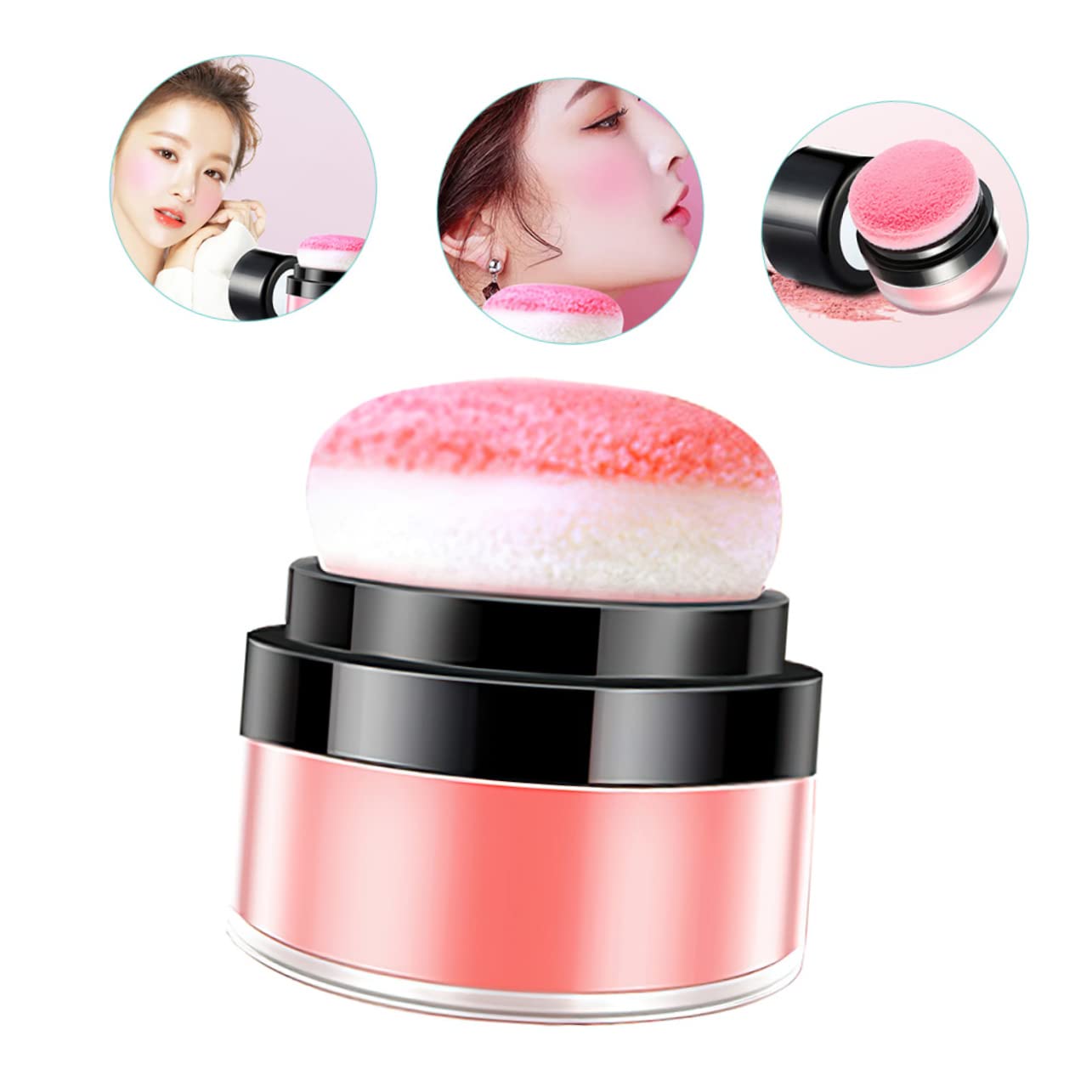 DOITOOL 4stücke Loose Powder Blush Mit Puff Für Gesicht Leicht Und Atmungsaktiv Für Strahlendes Make-up-erlebnis Geeignet Für Damen Und Schwarze