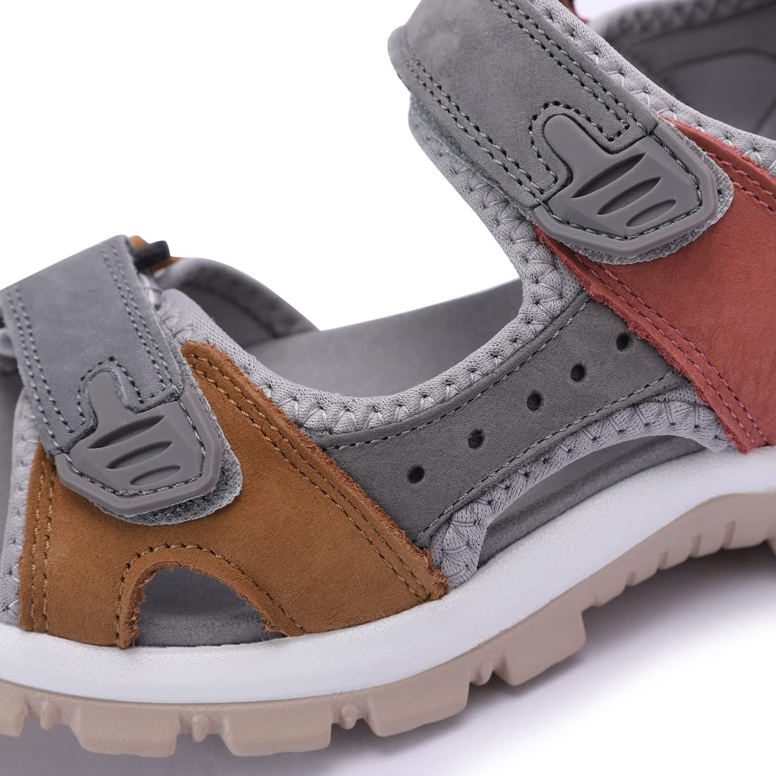 Harssidanzar Women's Sports Hiking Sandals Adjustable Strap Leather Sandals For Women Outdoor Sports Sandals Walking SL256UK