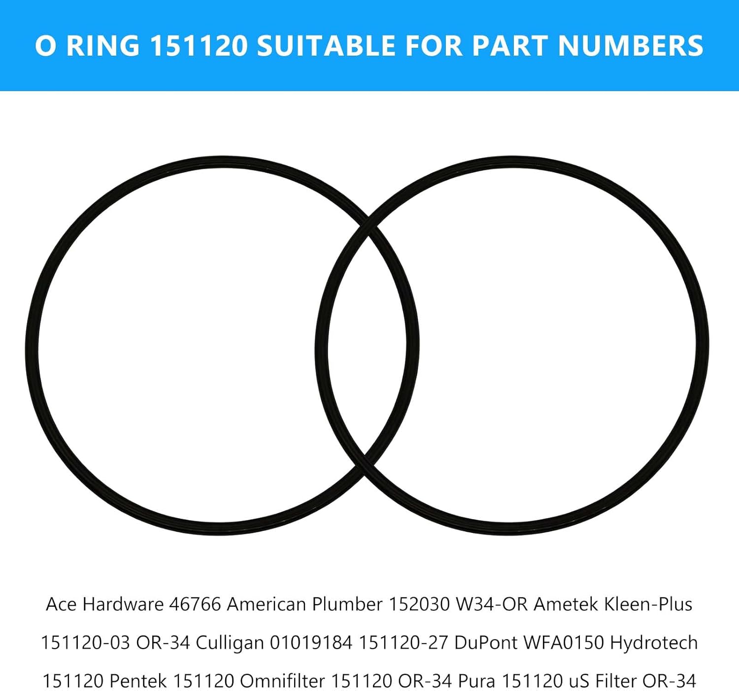 2 Pack 151120 Water Filter Rubber O-Ring, OR-34 Replacement Sealing Gasket Compatible with Pentek and Culligan Water Filter Housings