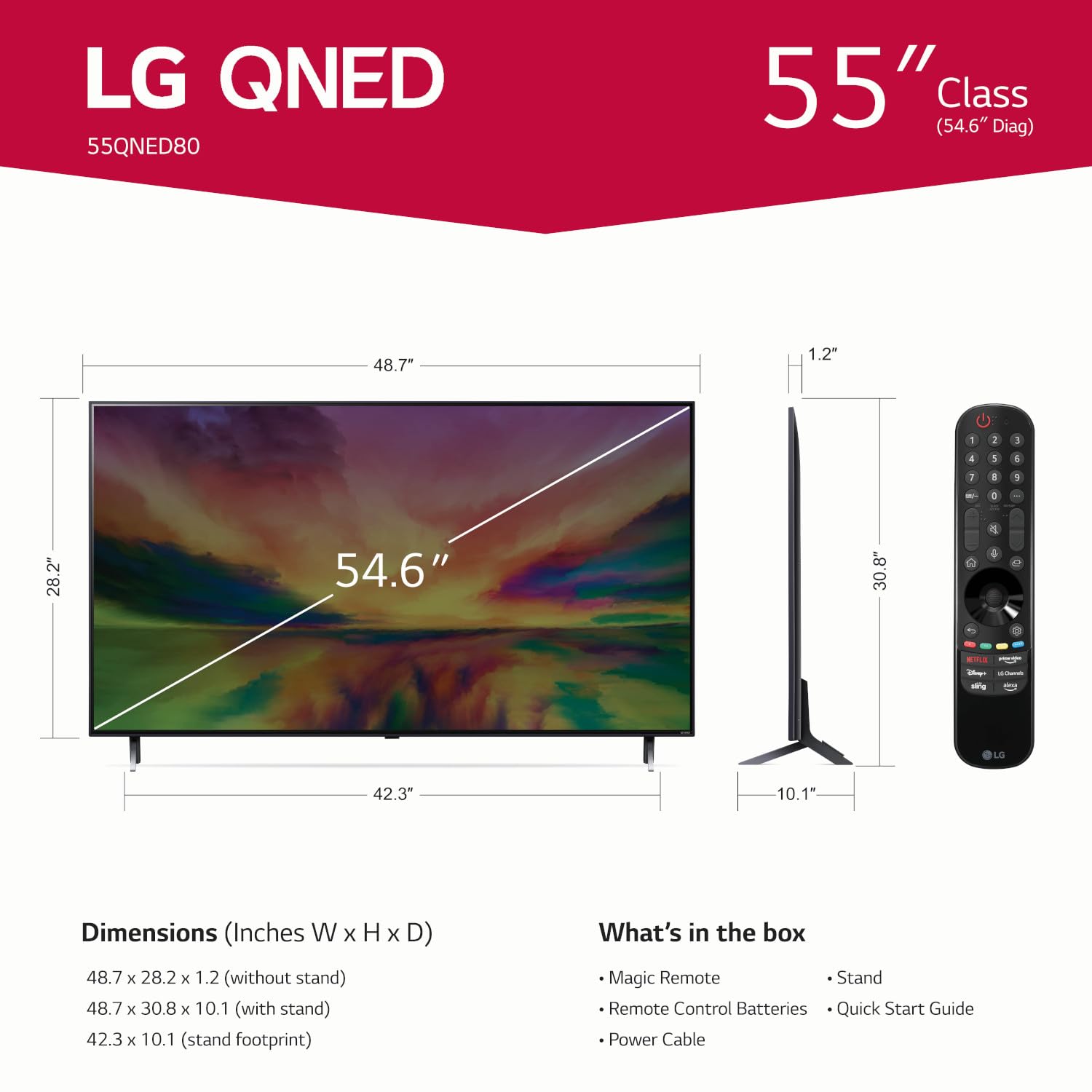 Amazon.com: LG QNED80 Series 55-Inch Class QNED Mini LED Smart TV
